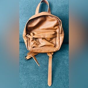 Like New!! Tan Leather Mini Backpack By Universal Thread